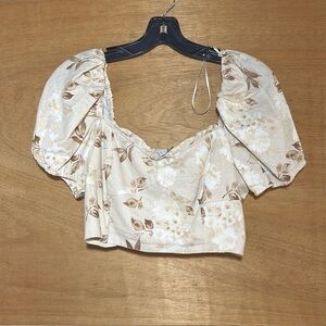 NWT House of Harlow 1960 linen Samina Cropped Top size XS